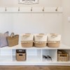 Aoibox Woven Cotton Rope Storage Bins Set of 3 Boho Style Basket with Handles for Clothes Toys White and Jute Decor - 3 of 4