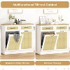 Modern White Rattan Tilt-Out Trash Cabinet, Large, Kitchen, Hidden Trash Can Storage with Drawer - 4 of 4
