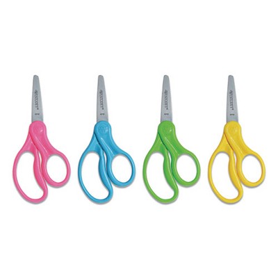 Westcott For Kids Scissors, Pointed Tip, 5" Long, 1.75" Cut Length, Randomly Assorted Straight Handles