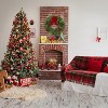 24 Inch Large Outdoor Christmas Wreaths with Berries & Ribbon Bow, Artifcial Winter Cypress Wreath for Indoor Outside Fireplace Window Decor - 4 of 4