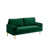 65'' Velvet Minimalist Loveseat Sofa with Metal Legs, Includes Cushions, Suitable for Living Room or Bedroom - 2 of 4