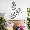 Leaves Metal Wall Art – Matte Black, Home Office and Living Room Decoration, Set of 3 - 2 of 4