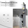 Dexmalle Grey 54"Freestanding Linen Tower with 2-Tier Shelf and Drawers - 3 of 4