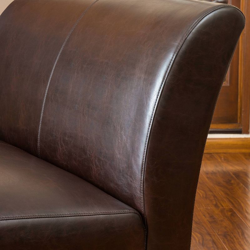 Darcy Bonded Leather Loveseat Brown - Christopher Knight Home, 5 of 7