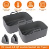 NewHome "Reusable Air Fryer Silicone Pot with 2 Basket Pans & Mittens for 6-8 Quart Oven Air Fryer" black - 3 of 4