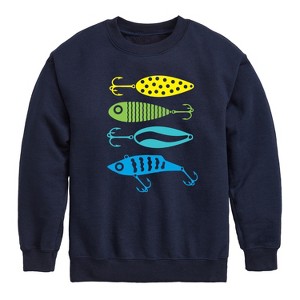 Boys' - Instant Message - Fishing Lures Graphic Long Sleeve Fleece Sweatshirt - 1 of 4