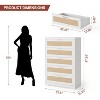 5 Drawer Rattan Dresser for Bedroom with Power Outlets - 4 of 4