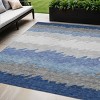 Navy Blue Gray And Silver Striped Washable Indoor Outdoor Area Rug - 2 of 4