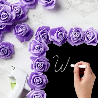 Lavender Silk Foam Roses Arrangement for Outdoor Decor, 100 Pack