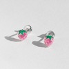 Girl's Summer Strawberry Screw Back Sterling Silver Earrings - In Season Jewelry - 4 of 4