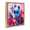 Stupell Industries Folk Birds on Dahlias Black Framed Floater Canvas Wall Art - 3 of 4