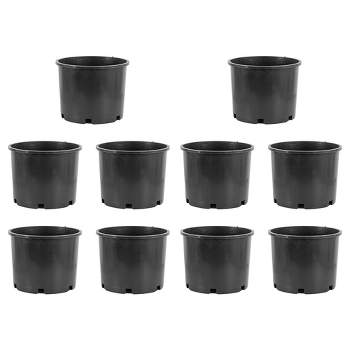 Pro Cal HGPK5PHD Round Circle 5 Gallon Wide Rim Durable Injection Molded Plastic Garden Plant Nursery Pot for Indoor or Outdoor (Set of 10)