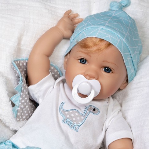 REBORN DOLL HEAVY BABY WHITE BOBBLE HAT OUTFIT MAGNETIC DUMMY E 