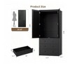Nasitip Armoire Wardrobe Closet, 69.5" Wooden Wardrobe Cabinet with 3 Drawers, Hanging Rod, 2 Louvered Doors Clothing Storage Cabinet for Bedroom - 3 of 4