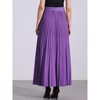 Allegra K Women's Flowy Pleated Elastic High Waist with Belt A-line Skirt - 3 of 4