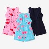 PATPAT Toddler Girls Jumpsuit 3 pk Rompers Little Girl Elastic Waist Sleeveless Butterfly Leopard Rompers - 2 of 4