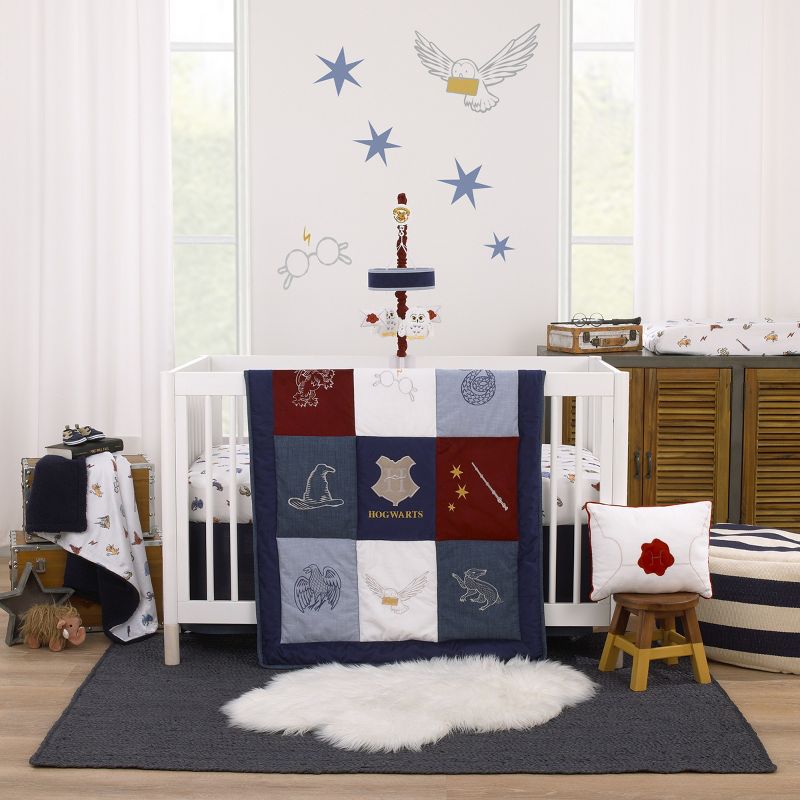 Warner Brothers Harry Potter Welcome Little Wizard Navy, Burgundy, Blue, and White Super Soft Baby Blanket, 5 of 6
