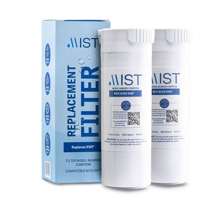 Mist GE XWF Compatible with GE XWF, WR17X30702, GBE21, GDE21, GDE25 Refrigerator Water Filter (2pk): XWFE Filter, Carbon, White