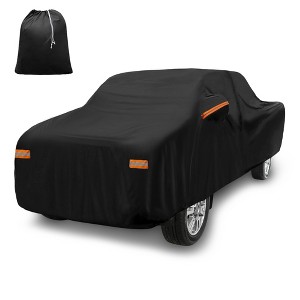 Unique Bargains Aluminum Film Outdoor Full Car Cover Black - 1 of 4