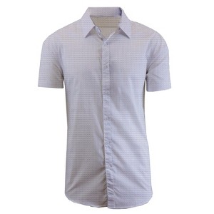Galaxy By Harvic Men's Slim Fit  Short Sleeve Stretch Printed Dress Shirts - 1 of 4