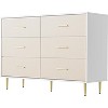 Acekool White Dresser, Narrow Modern Chest with Gold Metal Handles and Legs, Fabric Front Storage Cabinet for Bedroom and Entryway - 3 of 4