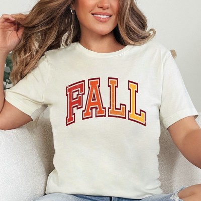 Simply Sage Market Varsity Fall Ombre Short Sleeve Tee - S - Cream