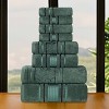 Zero Twist Cotton Solid and Floral Jacquard 8 Piece Bathroom Towel Set by Blue Nile Mills - 2 of 4