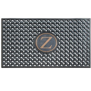 A1HC Natural Rubber Large Monogrammed Door Mat 24" x 39" Scrapes Shoes Clean of Dirt & Grime Doormat - 1 of 4