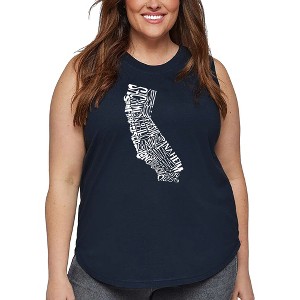 LA Pop Art Women's Word Art Tank Top - California State - 1 of 4