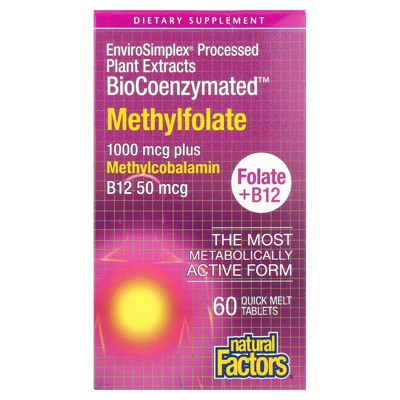 Natural Factors BioCoenzymated™, Methylfolate, 1,000 mcg, 60 Quick Melt Tablets
