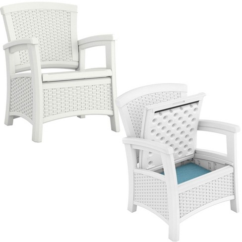 Suncast elements resin wicker design club chair best sale with storage