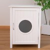 Acekool White Cat Litter Cabinet - Hidden Nightstand with Storage - 2 of 4