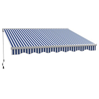 PAGED Retractable Awning Aluminum Frame for Door Entrance Adjustable Protection with Manual Crank Handle for Deck, Yard
