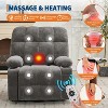 Oversized Massage Recliner Chair with Heat, Manual Swivel Rocker with Lumbar Support, Side Pockets & Cup Holders for Big and Tall - 4 of 4