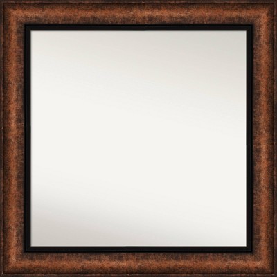 33" x 33" Non-Beveled Vogue Bronze Wall Mirror - Amanti Art: Square, Modern, Polystyrene Frame