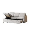 TiramisuBest 78.75" Black Reclining L-Shaped Sofa with Pull-Out Bed, USB & Type-C Ports, Reclining Storage & Side Organizer Pocket for Living Room - 2 of 4