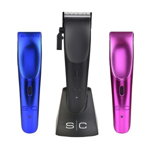 StyleCraft Ergo Professional Microchipped Magnetic Motor Cordless Hair Clipper (Matte Blue, Matte Pink, Matte Black lids) - 1 of 4