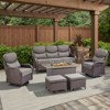 Belord All Weather Wicker Patio Furniture Set 6 Pieces, 6-INCH Extra Thick Cushion Outdoor Patio Firepit Set with Patio Sofa Swivel Chair and Ottoman - 3 of 4