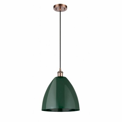 Plymouth Dome - 1 Light Cord Hung Mini Pendant In Industrial Style-14.75 Inches Tall and 12 Inches Wide