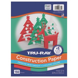 Tru-Ray® Construction Paper, Heavyweight, Holiday Assortment, 9" x 12", 150 Sheets - 1 of 4