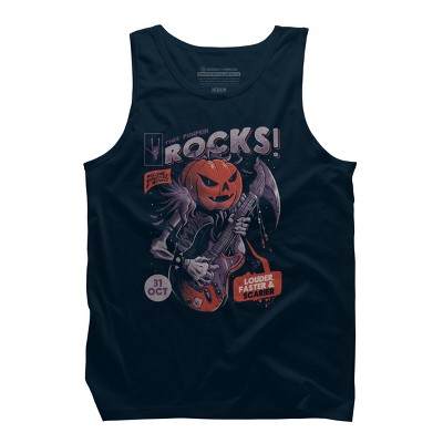 Men's Design By Humans Rock Pumpkin By EduEly Tank Top