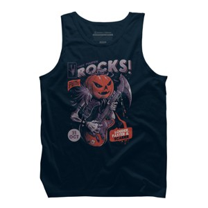 Men's Design By Humans Rock Pumpkin By EduEly Tank Top - 1 of 3