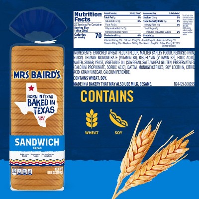 Mrs. Baird's Sandwich Bread - 24oz