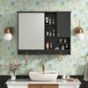 NicBex 36x28" Wall Mounted Medicine Cabinet,Bathroom Storage Cabinet with Mirror,Adjustable Shelves,1 Door&Towel Hooks,Bathroom Organizer - 3 of 4