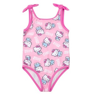 Hello Kitty Rainbow Girls UPF 50+ One Piece Bathing Suit Little Kid to Big - 1 of 4