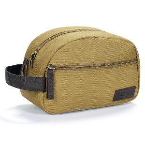 Wrangler Classic Zippered Travel Kit Brown, Water-Resistant Men's