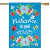 Northlight Welcome to Our Home Blue Floral Outdoor House Flag 28" x 40" - 3 of 4