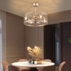 YIYIBYUS 20" Gold Caged Farmhouse Crystal Ceiling Fan Light With Remote Control - 2 of 4