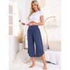 INSPIRE CHIC Women's Capri Lounge Yoga Summer Wide Leg with Pockets Workout Sweat Pajama Pants - 3 of 4