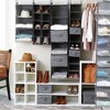 Household Essentials Set of 2 Medium Storage Boxes with Lids Graphite Linen: Decorative Stackable Rectangle Organizers - 3 of 4